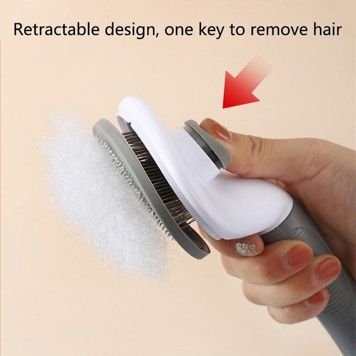 Pet Hair Remover Dog Brush Cat Comb Grooming Tools Dogs Accessories Cat Supplies Stainless Steel Beauty Massage Comb  Dog Cat Brush Pet Brush for Long and Short Hair with Self-Cleaning Brush