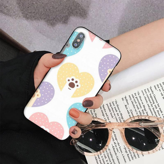 Dog Paw Phone Case For Iphone 11 12 13 Mini Pro Max 8 7 6 6s Plus X 5 S Se 2020 Xr Xs 10 Case Paw Print Heart Pet Lovers