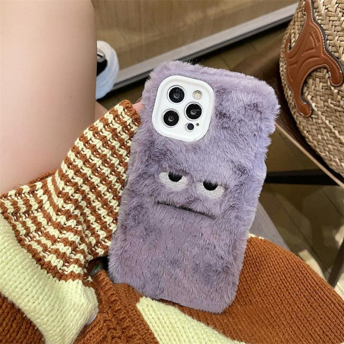 Cute Funny Fur Fluffy Phone Case For Iphone 14 13 12 11 Pro Max Mini X Xs Xr 7 8 Plus Se 2020 Girl Cover Soft Plush Stylish Cute Soft Warm Winter Phone Case