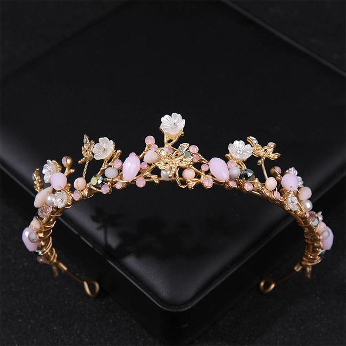 Simulated Pearls Crystal Wedding Tiaras And Crowns For Queen Princess Gold Silver Color Women Hair Jewelry Luxury Crystal Bridal Crown Tiaras Fashion Hair Jewelry Diadem Tiara For Women Bride Wedding Hair Accessories