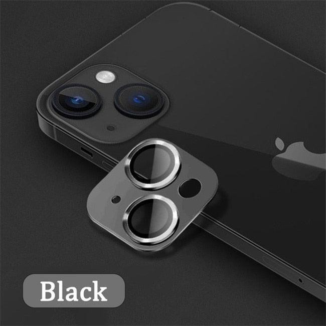 Camera Lens Metal Protector Glass For iPhone 14 13 Pro Max 13 Mini Back Lens Cap On iPhone 14 Plus Full Cover Protective Cases Metal Camera Cover with Tempered Glass Screen Protector