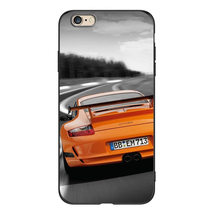 Cute Cover Soft Silicone Print Cars Print Phone Case For Iphone 5s 5 S Se 2016 4.0" Case Phone Cover On  Iphone 6s 6 S Plus Funda Bumper Black Case Sport Race Car