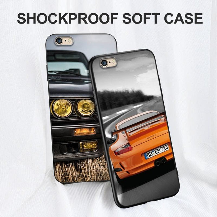 Cute Cover Soft Silicone Print Cars Print Phone Case For Iphone 5s 5 S Se 2016 4.0" Case Phone Cover On  Iphone 6s 6 S Plus Funda Bumper Black Case Sport Race Car