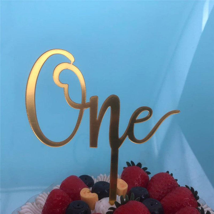 Acrylic One Cake Topper Top Cake One Cake Topper Birthday Cake Topper Double Sided For Anniversaries And Parties  Birthday Party Cupcake Toppers Flags Wedding Baby Shower Supplies Lovely Baking Dessert Decorations