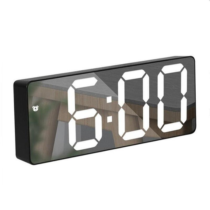 Acrylic/Mirror Alarm Clock LED Digital Clock Voice Control Snooze Time Temperature Display Night Mode Digital Alarm Clock, LED Bedside Clock with 6-Level Brightness Dual Alarm Adjustable Volume with 3 Alarm Sound Alarm Clock for Bedroom Office