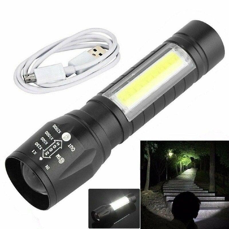 Adjustable Rechargeable LED USB Portable Focus Light Zoomable LED Tactical Flashlight High Lumens Zoomable Waterproof Flashlight Mini Torch For Camping Hiking - STEVVEX Lamp - 200, Flashlight, Gadget, Headlamp, Headlight, Headtorch, lamp, Rechargeable Flashlight, Rechargeable Headlamp, Rechargeable Headlight, Rechargeable Headtorch, Torchlight, Zoomable Flashlight, Zoomable Headlamp, Zoomable Headlight, Zoomable Torchlight - Stevvex.com