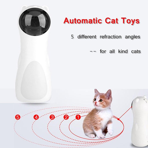 Automatic Cat Toys Teaser Interactive Smart Teasing Pet LED Laser Funny Handheld Mode Electronic Pet USB Charge Toys for Indoor Pet Auto On Off Silent Chase Laser Light Random Speed Pattern Active Cat Toys Hunting Exercise