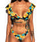 Beach Bikini Woman Lace Up Tie Strapless Leopard Swimsuit  Women's Halter Bikini V Cut Bottom Lace Up Two Piece Swimsuits Female Push Up Ruffled Bow Bathing Suit Thong Swimwear