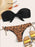 Beach Bikini Woman Lace Up Tie Strapless Leopard Swimsuit  Women's Halter Bikini V Cut Bottom Lace Up Two Piece Swimsuits Female Push Up Ruffled Bow Bathing Suit Thong Swimwear