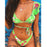 Beach Bikini Woman Lace Up Tie Strapless Leopard Swimsuit  Women's Halter Bikini V Cut Bottom Lace Up Two Piece Swimsuits Female Push Up Ruffled Bow Bathing Suit Thong Swimwear