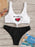 Beach Bikini Woman Lace Up Tie Strapless Leopard Swimsuit  Women's Halter Bikini V Cut Bottom Lace Up Two Piece Swimsuits Female Push Up Ruffled Bow Bathing Suit Thong Swimwear