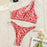 Beautiful Women Rose Red Bikini Female Swimsuit Women Swimwear Two-pieces Bikini Set One Shoulder Bathing Suit Women's One Shoulder Bikini Set High Waist Swimsuit Two Piece Halter Push Up Bathing Suit