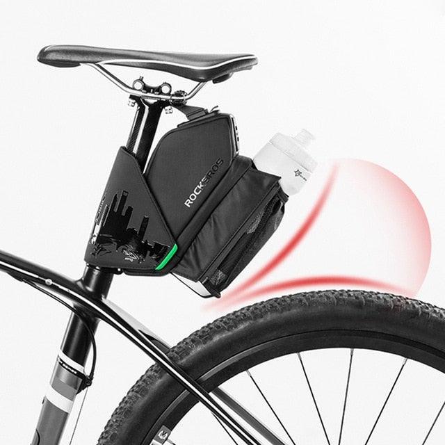 Bicycle Bag Water Repellent Durable Reflective Road Bike With 1.5L Water Bottle Pocket Bike Bag Accessories Bike Saddle Bag Bike Seat Bag With Water Bottle Holder Bicycle Bag Under Seat Waterproof For Road Bike