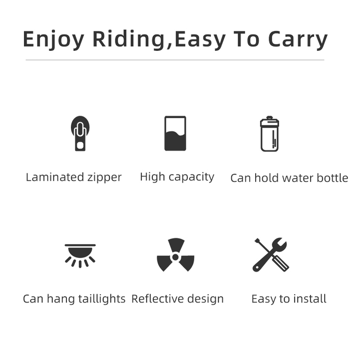 Bicycle Bag Water Repellent Durable Reflective Road Bike With 1.5L Water Bottle Pocket Bike Bag Accessories Bike Saddle Bag Bike Seat Bag With Water Bottle Holder Bicycle Bag Under Seat Waterproof For Road Bike