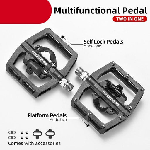 Bicycle Pedal Non-Slip  Bike Pedals Aluminum Alloy Flat Platform Applicable Waterproof Cycling Accessories Bike Pedals Road Bicycle Pedals Cleats Set Clipless Pedals Compatible With Road Bikes