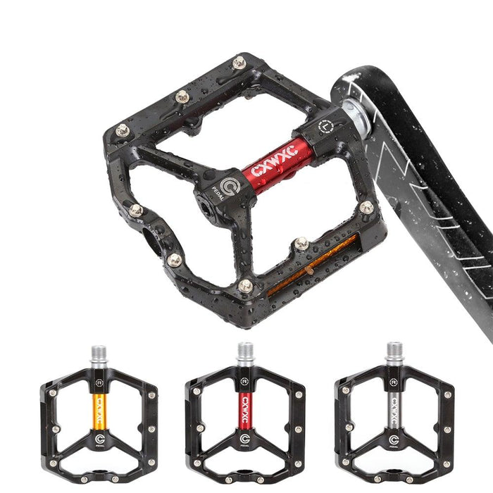 Bicycle Pedal Wear Resistance Anti Slip Aluminum Alloy Frame Safe High Lubrication Bike Accessories For Mountain Aluminum Alloy Bicycle Pedals Mountain Bike Pedal With Removable Anti-Skid Nails