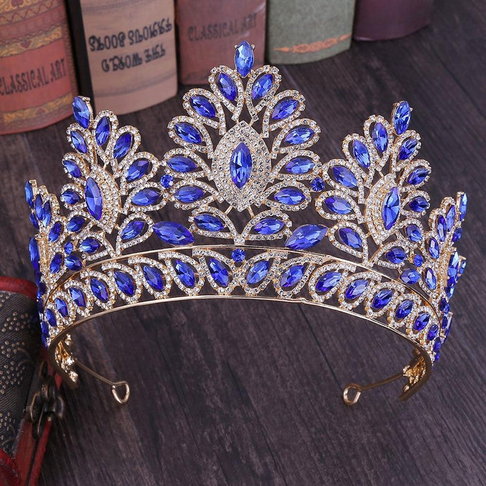 Big Crystal Tiaras Wedding Crown For Brides Women Hair Accessories Headpieces Princess Pageant Crystal Crown Pageant Bridal Wedding Hair Jewelry Accessories Headdress Crystal Crown Pageant Bridal Wedding Hair Jewelry Accessories Headdress