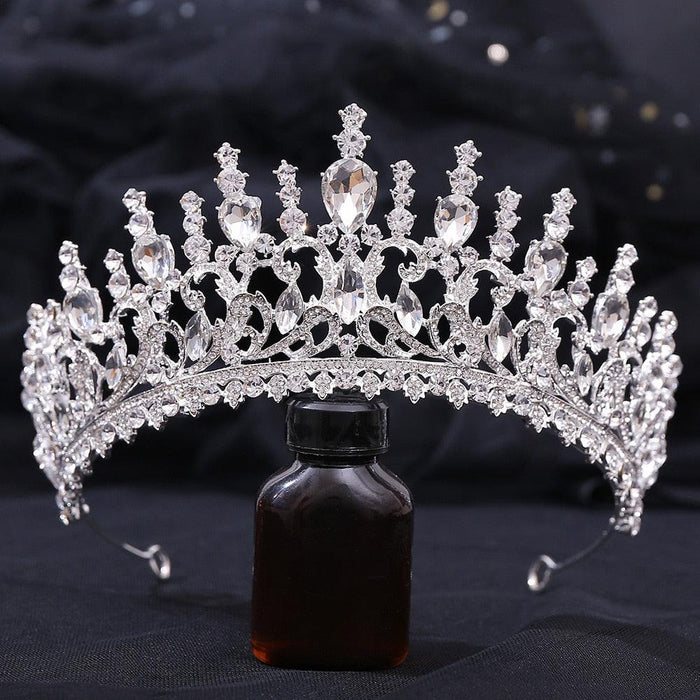 Big Crystal Tiaras Wedding Crown For Brides Women Hair Accessories Headpieces Princess Pageant Crystal Crown Pageant Bridal Wedding Hair Jewelry Accessories Headdress Crystal Crown Pageant Bridal Wedding Hair Jewelry Accessories Headdress