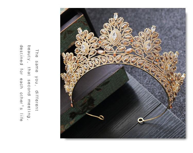 Big Crystal Tiaras Wedding Crown For Brides Women Hair Accessories Headpieces Princess Pageant Crystal Crown Pageant Bridal Wedding Hair Jewelry Accessories Headdress Crystal Crown Pageant Bridal Wedding Hair Jewelry Accessories Headdress