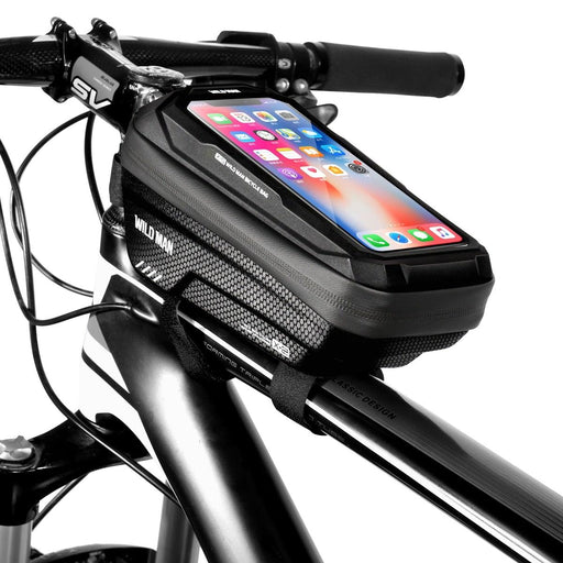 Bike Bag Frame Front Top Tube Waterproof Hard Shell Cycling Bag Touch Screen Phone Case Bicycle Accessories Bike Phone Mount Bag Cycling Waterproof Front Frame Top Tube Handlebar Bag With Touch Screen Holder Case