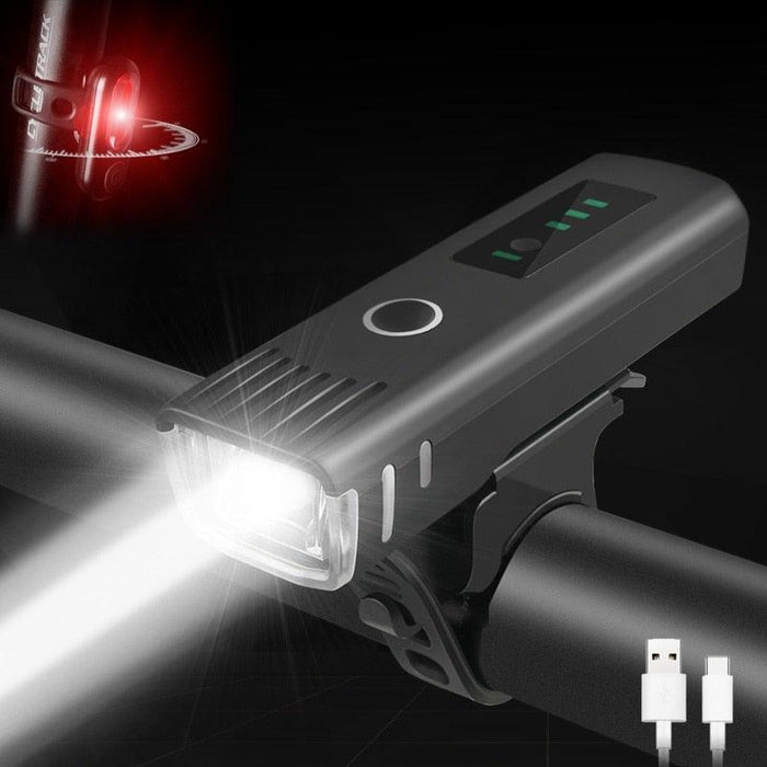 Bike Flashlight For Bicycle Anti-glare Smart Bike Light USB Rechargeable Front Rear Lamp Cycling Headlight Bike Light Set USB Rechargeable Bicycle Front Headlight Taillight 4 Light Modes Led Headlight