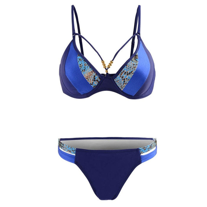 Bikini Push Up Swimsuit Female Swimwear Women Two-pieces Bikini set Bra Cup Bather Bathing Suit Swim Lady Triangle Bikini T-Back 2 Pieces Bandeau Swimsuit V Neck Swimwear Halter Push Up Bathing Suit