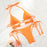 Bikini Triangle Adjust Swimwear Women's Crisscross Halter Bikini Lace Up Back Bandage Two Piece Strappy Bathing Suits G String Thong Swimwear Women Bathing Suit Hollow Out Quality Pleated Swimsuit Female Double-Sided Bikini Set