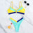 Bikinis Ribbed Swimwear Women's Swimsuit Push Up Bathing Suit Solid Patchwork High Cut Bikini Set Women Padded Push up Bikini Set Halter Two Piece Cross Top Swimsuit Patchwork Bathing Suit