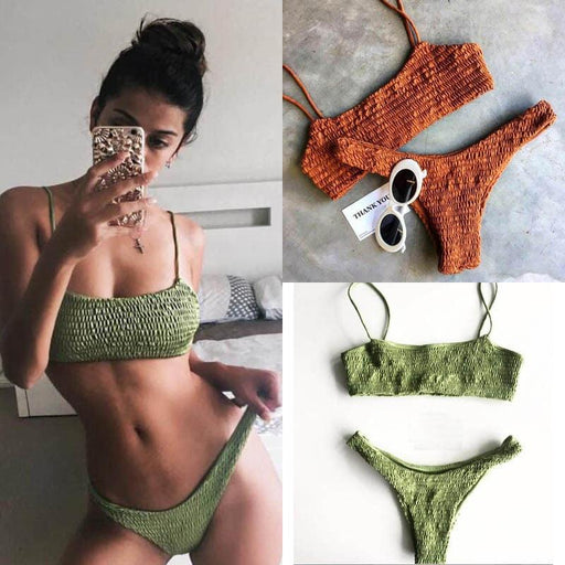 Bikinis Women Swimwear Two Piece Set Women Plus Size Swimwear Bandage Push-Up Padded Bra Bikini Set Swimsuit Bathing Suit Women Push-up Padded Bra Bandage Bikini Set Swimsuit Swimwear Bathing