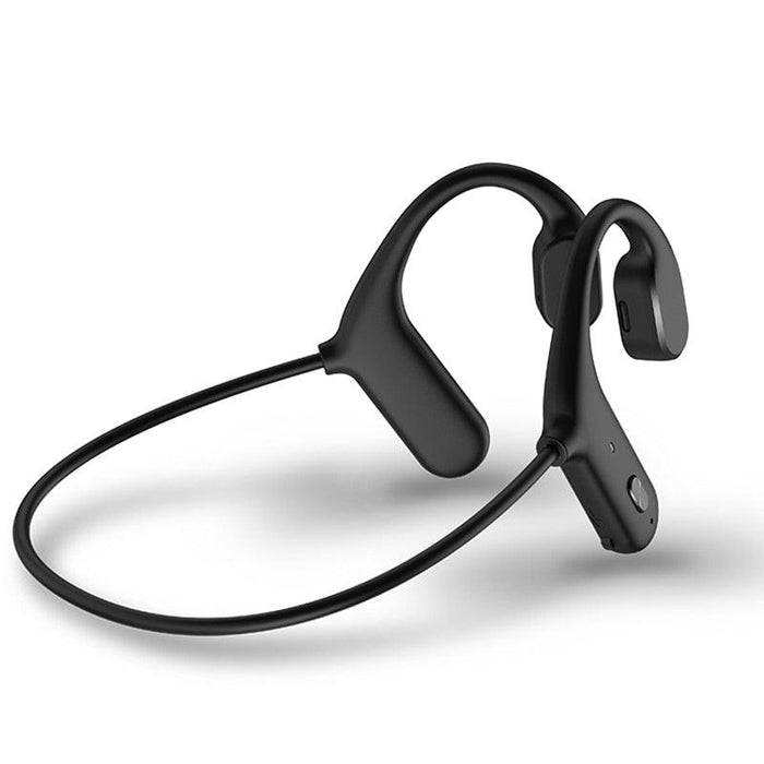 Black Bone Conduction Earphones Wireless Bluetooth 5.0 Waterproof Sports Headphones Noise Reduction Magnetic Headset With Mic Wireless Earbuds With Microphone Bluetooth Headphones Ear Control Hi-Fi Stereo Sound Earphones