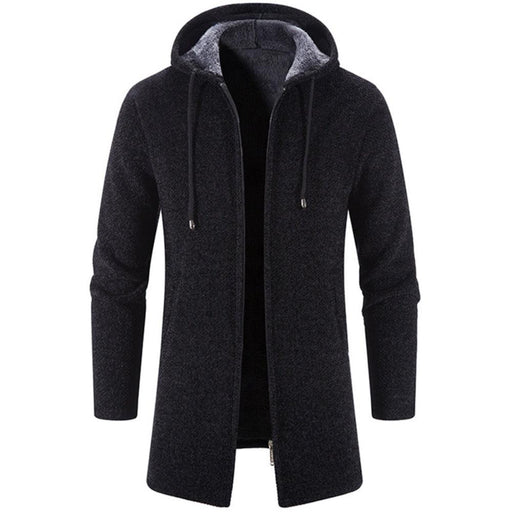 Black Business Autumn Cashmere Jacket Men's Winter Coat Windbreaker Unique Design New Style Warm Hooded Jacket For Men Soft Comfortable Heavyweight Jackets