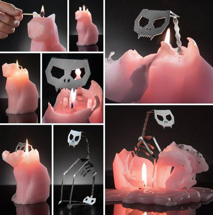 Black Cat Candle Cat Skeleton Candle Unveil Skeleton When Burning Cool And Unique Gifts For Animal Lovers Cat Gifts Cat Lovers Gift Pet Candle Handmade Candle Craft Candle With skeleton Christmas New Year Decoration Gift