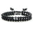 Black Lava Stone Crown Charm Tiger Eye Beads Bracelet For Men Women Braided Bracelets Handmade Adjustable Couple Distance Bracelets Lava Stone Beads Essential Oil Diffuser Adjustable Bracelet With King Queen Crown Charm