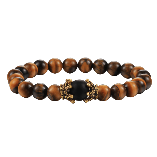 Black Lava Stone Crown Charm Tiger Eye Beads Bracelet For Men Women Braided Bracelets Handmade Adjustable Couple Distance Bracelets Lava Stone Beads Essential Oil Diffuser Adjustable Bracelet With King Queen Crown Charm