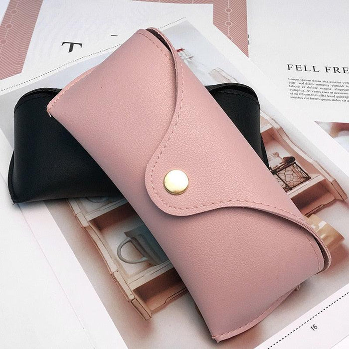 Black Leather Women Glasses Case New Sunglasses Case Soft Durable High Quality Portable Eyeglass Case Eyeglasses Bag For Reading Glasses And Small Sunglasses Leather Style Glasses Holder