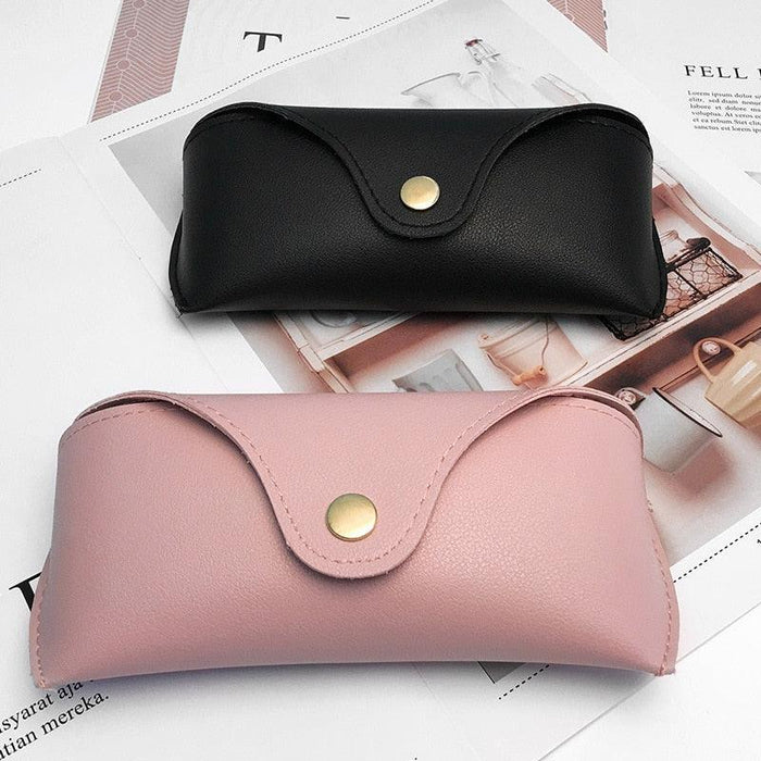 Black Leather Women Glasses Case New Sunglasses Case Soft Durable High Quality Portable Eyeglass Case Eyeglasses Bag For Reading Glasses And Small Sunglasses Leather Style Glasses Holder