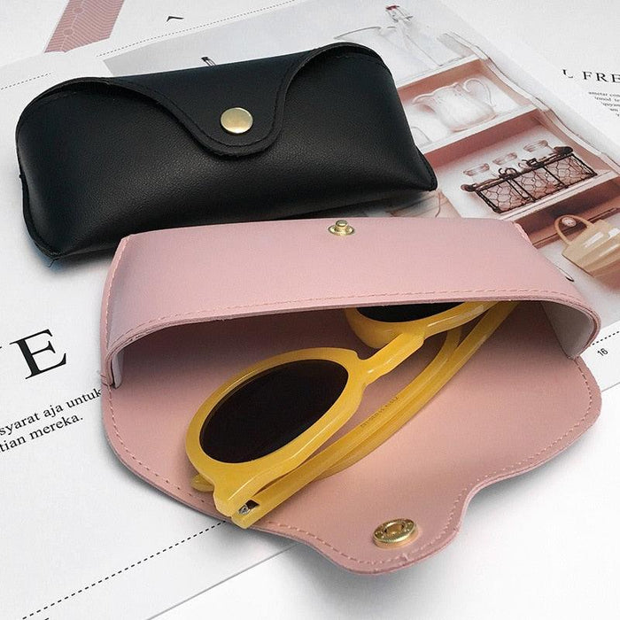 Black Leather Women Glasses Case New Sunglasses Case Soft Durable High Quality Portable Eyeglass Case Eyeglasses Bag For Reading Glasses And Small Sunglasses Leather Style Glasses Holder