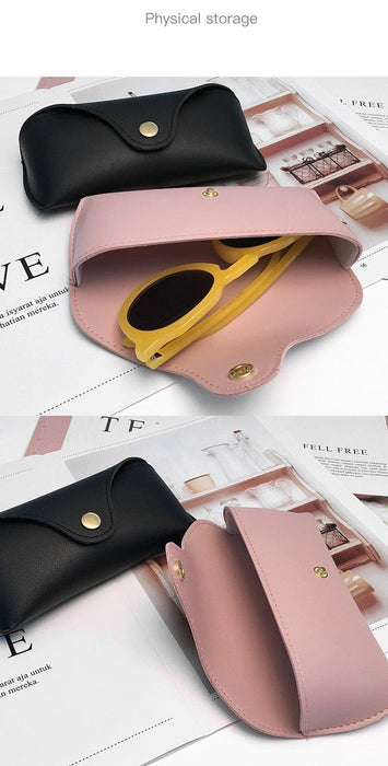 Black Leather Women Glasses Case New Sunglasses Case Soft Durable High Quality Portable Eyeglass Case Eyeglasses Bag For Reading Glasses And Small Sunglasses Leather Style Glasses Holder