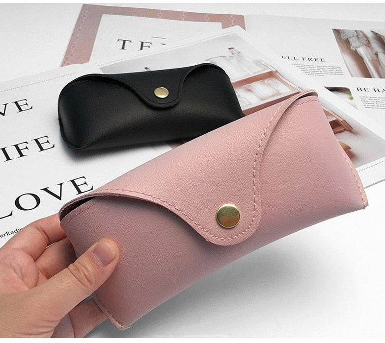 Black Leather Women Glasses Case New Sunglasses Case Soft Durable High Quality Portable Eyeglass Case Eyeglasses Bag For Reading Glasses And Small Sunglasses Leather Style Glasses Holder