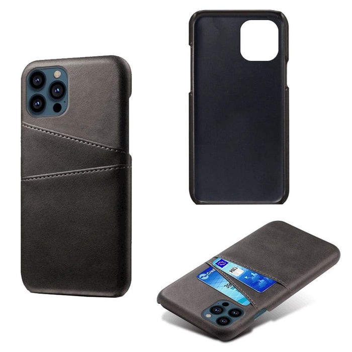 Black Luxury Men Card Holder Case for iPhone Business Classic Leather Wallet Case for iphone 12 13 14 Pro Max Phone Cover PU Leather Wallet Case with Card Pockets Back Cover