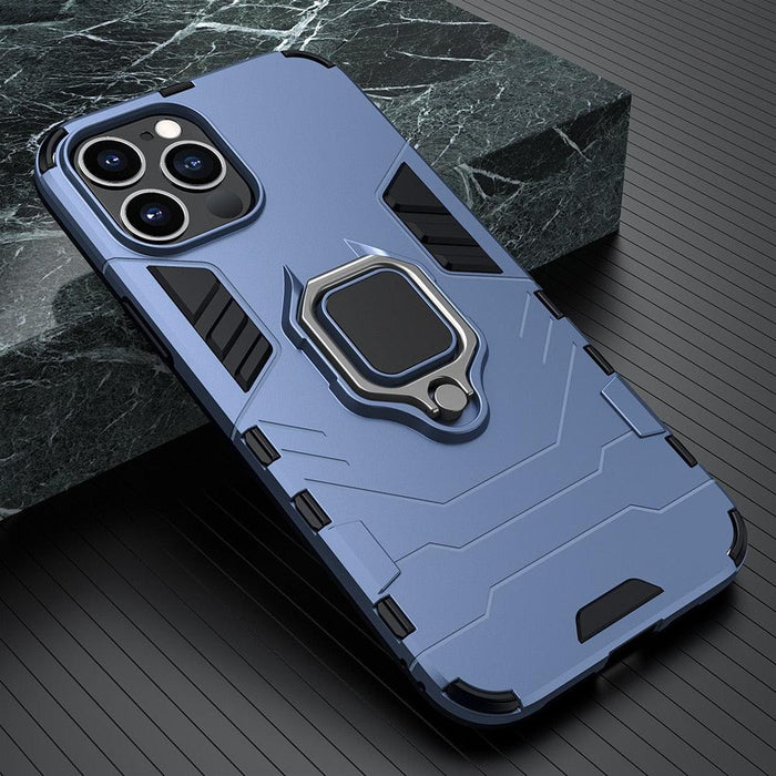 Black Simple Shockproof Armor Case for iPhone 13 Pro Max 12 Mini Ring Stand Back Cover for iPhone 11 Pro max XS XR 8 7 6 Plus SE Heavy Duty Protection Shockproof Kickstand Case Phone Cover