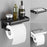 Black Toilet Paper Holder Multifunction Bathroom Storage Shelf Roll Paper Holder Toilet Paper Holder With Shelf Matte Black Toilet Paper Holder Toilet Paper Roll Holder Bathroom Adhesive Toilet Paper Holder