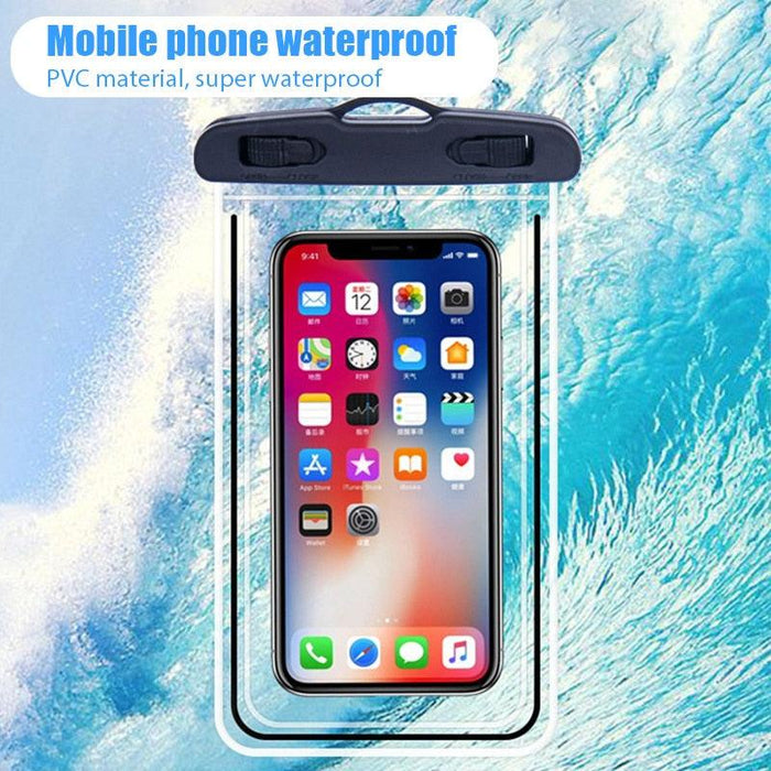 Black Universal Waterproof Phone Case Water Proof Bag Mobile Cover For iPhone 12 11 Pro Max 8 7 Waterproof Phone Bag Waterproof Phone Case With Lanyard for iPhone Case & Strap