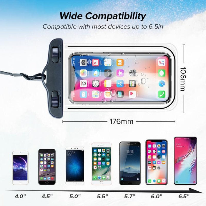 Black Waterproof Mobile Cover Pouch Mobile Case Phone Pouch for iPhone Outdoor Waterproof Phone Case Universal Bag For iPhone 13 12 11 Pro Max Waterproof Phone Pouch Case & Strap