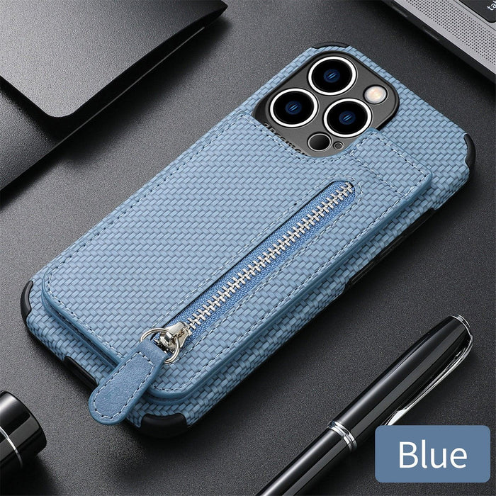 Blue Cards Wallet Leather Phone Case For Iphone 14 Plus 13 12 Mini 11 Pro Max X Xs Xr Men Luxury Business Purse Card Holder Cover  Phone Case With Card Sleeve Men Phone Case