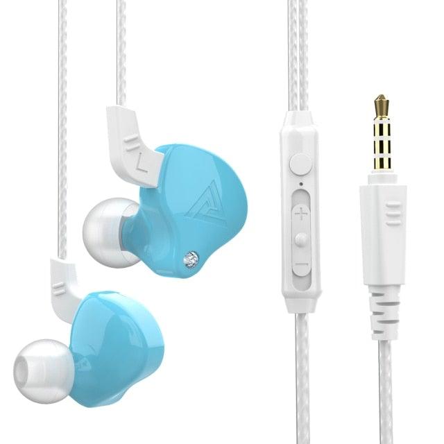 Blue Gaming Bass 3.5mm In-Ear Earphone Game Headset Noise Driver Gaming Earbuds Headset with Dual Mic Detachable & Built-in and Volume Control For Mobile Gaming PC  Cancelling Earbuds With Mic