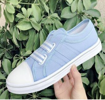 Blue Low-Cut Canvas Flat Shoes Women Casual Vulcanize Shoes New Women Summer Autumn Casual Slip On Canvas Comfortable Walking Flats Elegant Sneakers