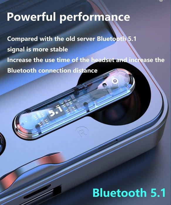 Bluetooth 5.1 Wireless Headphones  Waterproof Sports Workout Earphones With Microphone Bluetooth In Ear Headphones Wireless Headset Quality Deep Bass Soft Earmuffs  Light Weight Built-in Microphone Charging Box 3500mAh