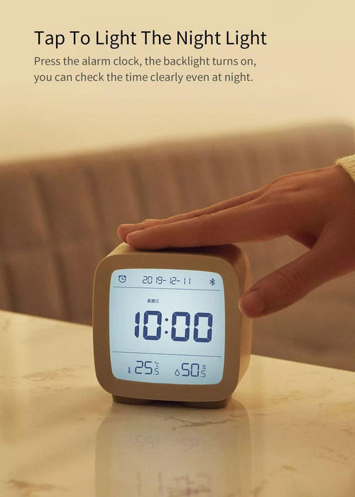 Bluetooth Alarm Clock Temperature Humidity Display LCD Screen Adjustable Clock Dual Alarm Clock with Night Light, Alarm Clock for Kids Small Alarm Clock for Home Bedroom Travel USB Powered Cute Design Nightlight With APP Smart Home