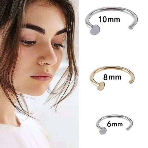 Body Jewelry Open Nose Ring  Fake Clip Sexy On Nose Ring Stainless Steel Ring Small Hoop Simple Surgical Steel Piercing Stud Thin  Butterfly Nose Ring Fake Nose Piercing for Women Cartilage Earrings Piercing Septum Nose Ring Hoop Nose Piercing